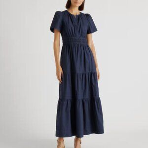 Quince 100% Organic Cotton Poplin Tiered Maxi Dress